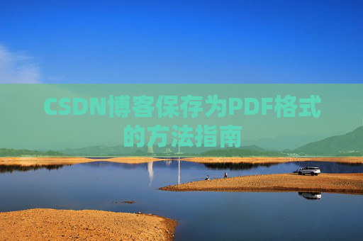 CSDN博客保存为PDF格式的方法指南